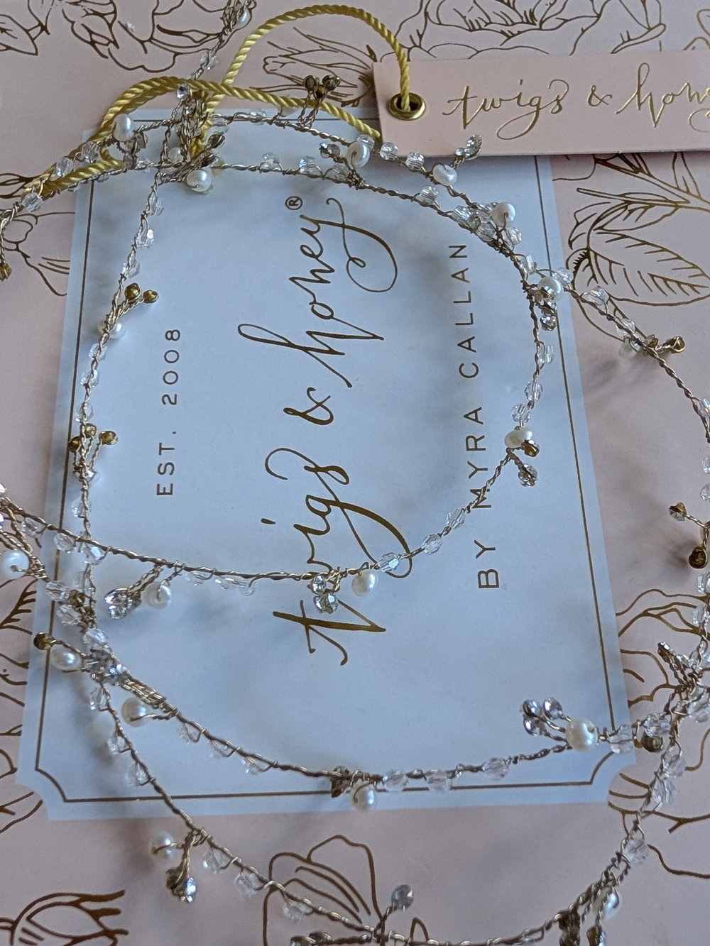 Silver and Pearl Bridal Hair Vine